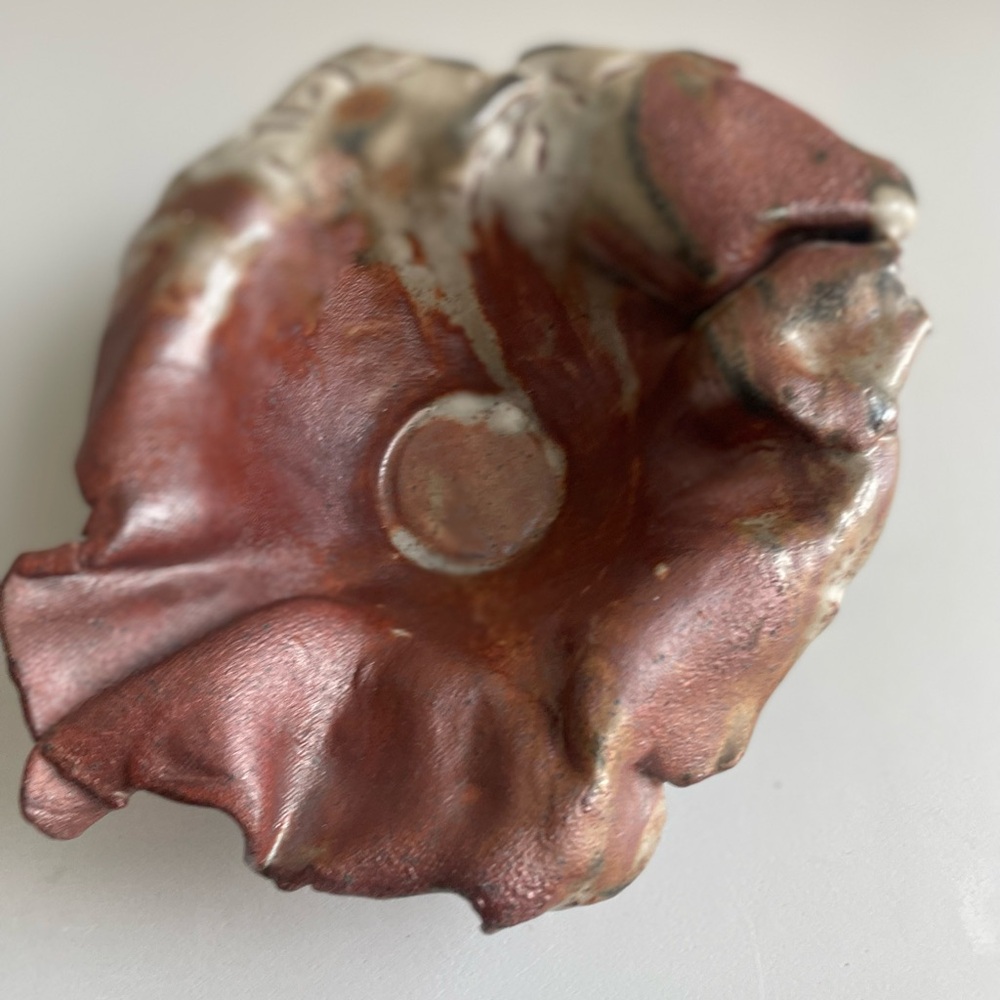 Handcrafted Studio Art Clay
Pottery Flower Bowl Signed